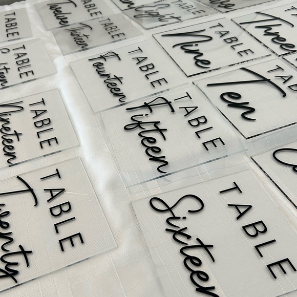 Wedding Handmade Elegant Acrylic Black Table Numbers - Picture 10 of 11